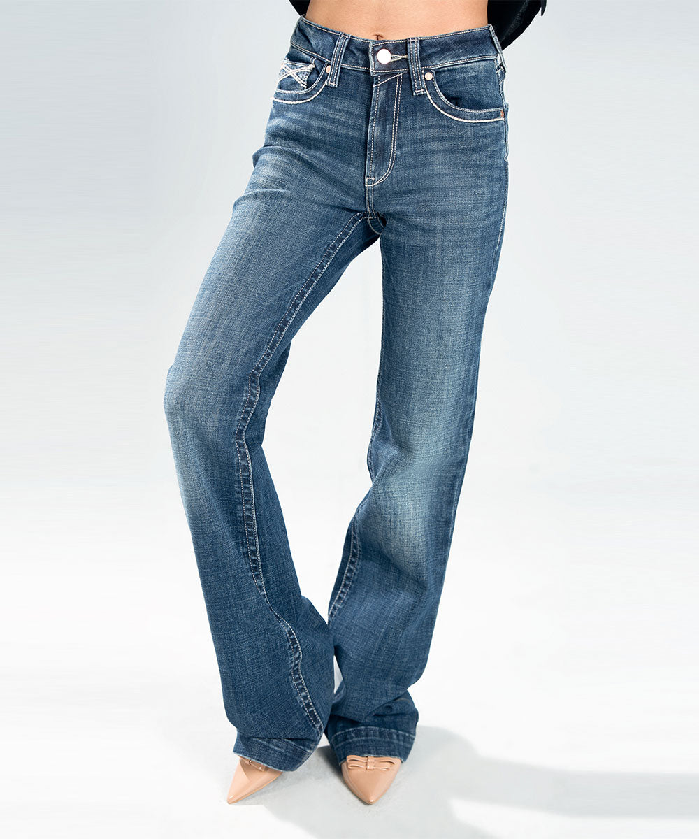 Mid-Wash Bootcut Jeans