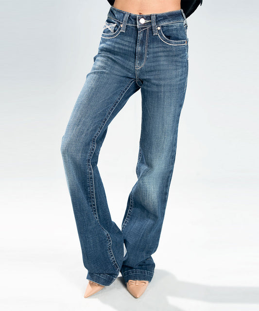 Mid-Wash Bootcut Jeans