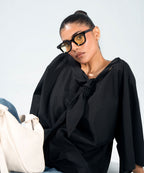 Minimal Bow Blouse
