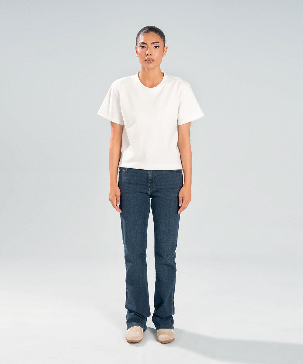 Dark-Wash Straight Jeans