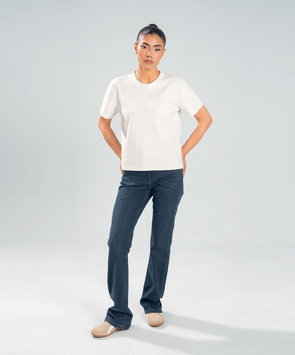 Dark-Wash Straight Jeans