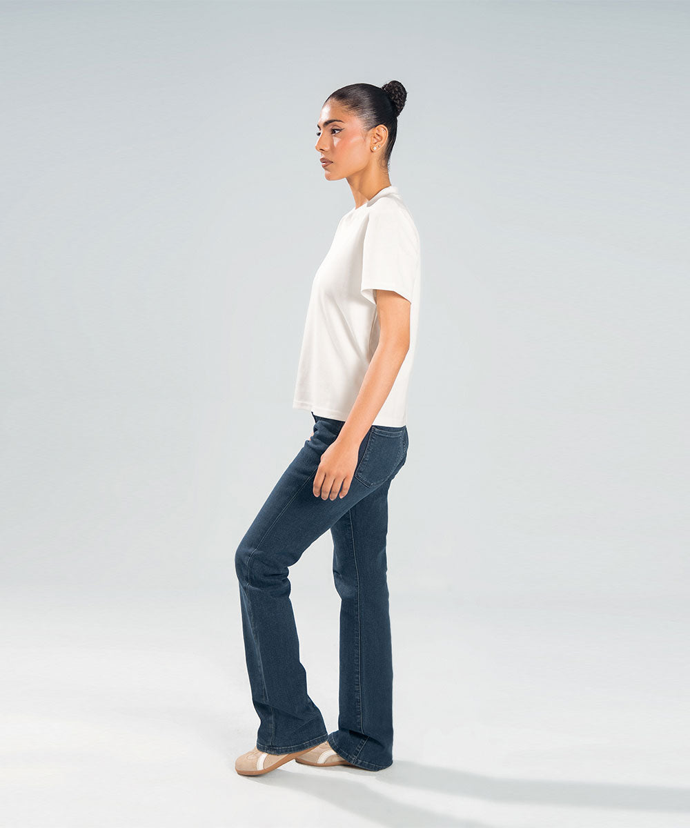 Dark-Wash Straight Jeans
