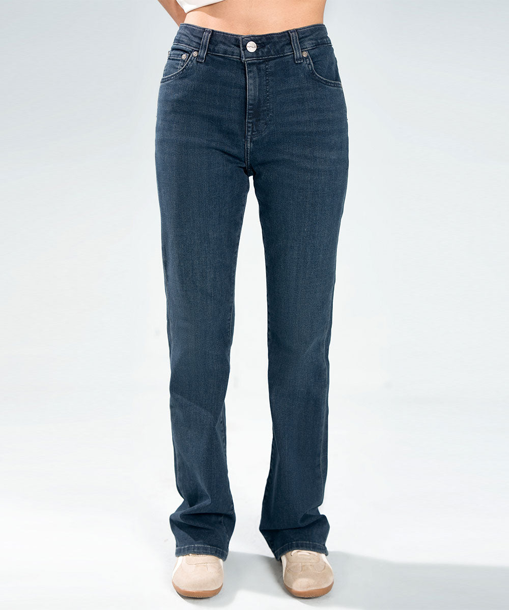 Dark-Wash Straight Jeans