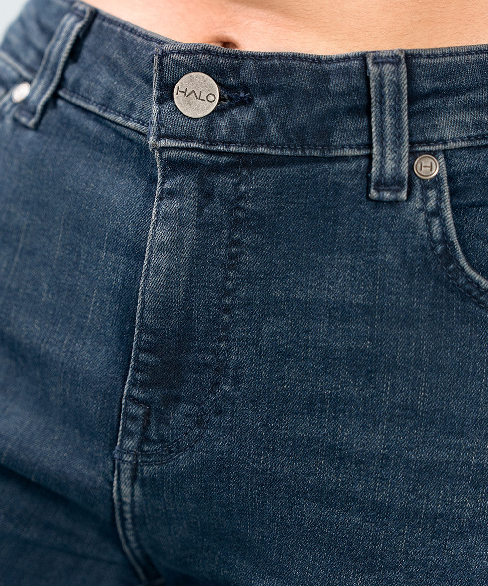 Dark-Wash Straight Jeans