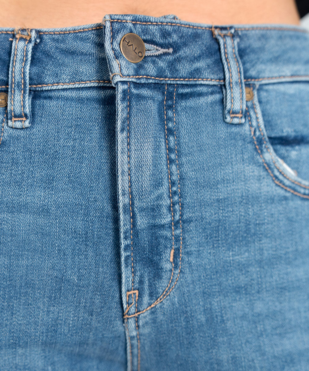 Mid-Wash Flared Jeans