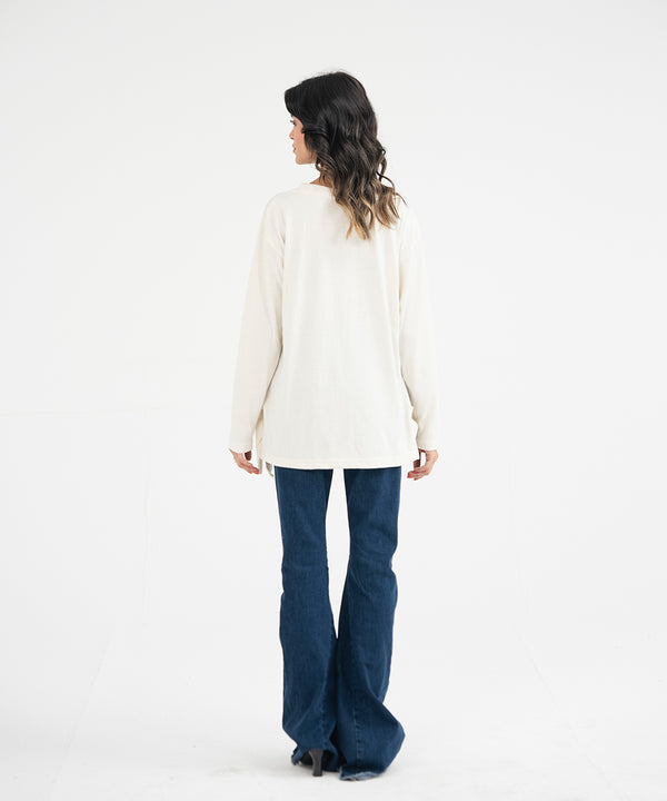 Oversized Slit Open T-Shirt - Halo Retail