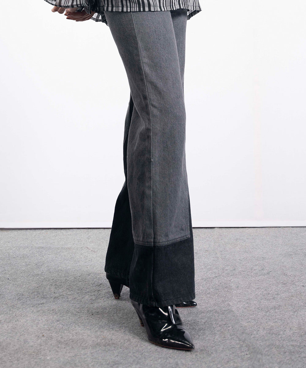 Two Tone High waist jeans - Halo Retail