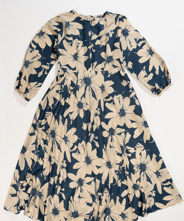 Ocean Ink Floral Dress