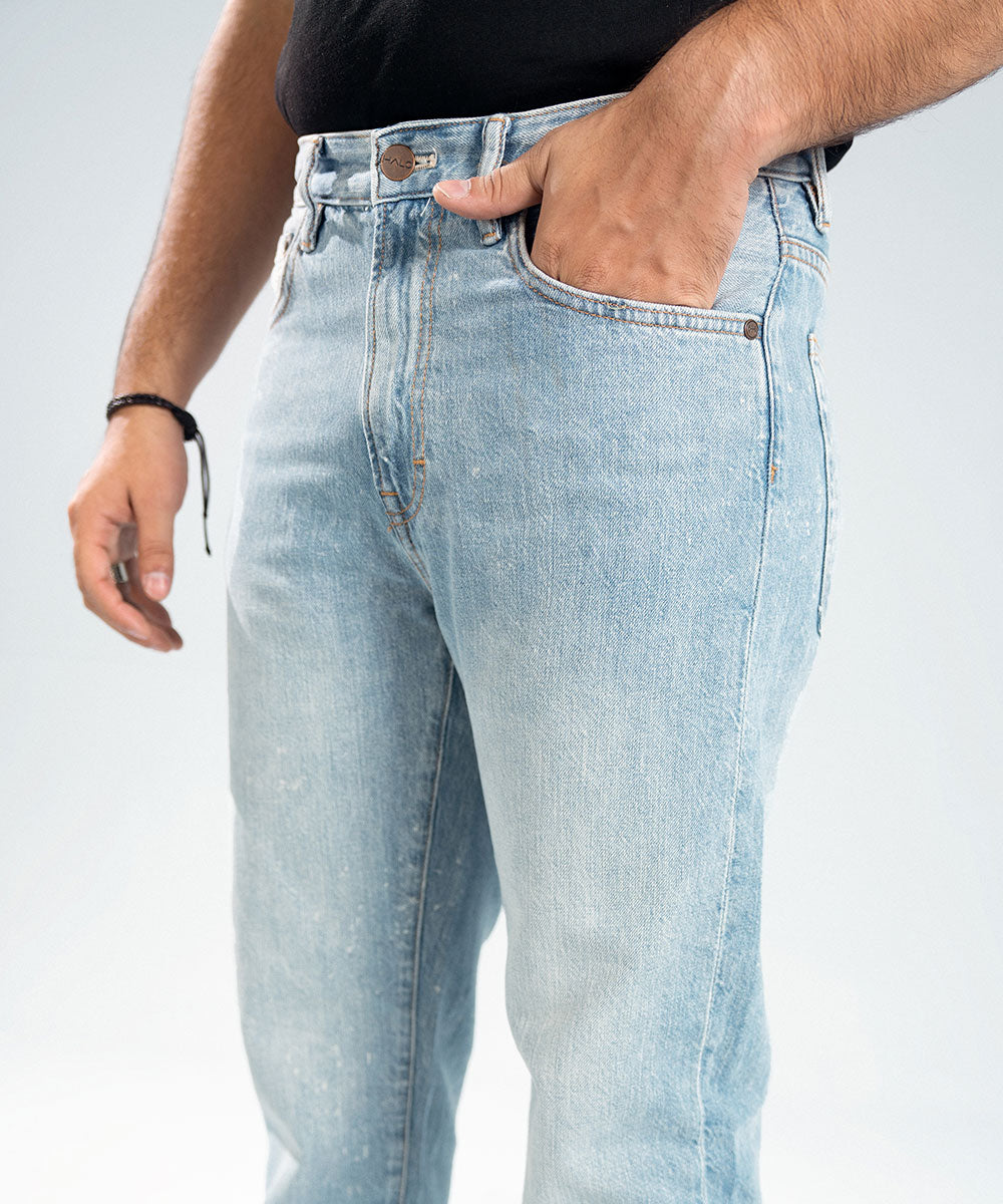 Ice-Blue Straight Jeans