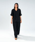 Black Textured Shirt