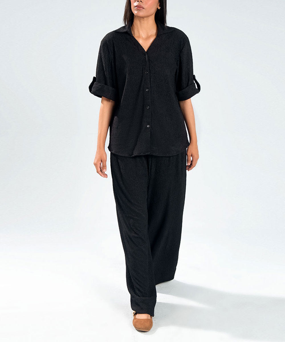Black Textured Shirt