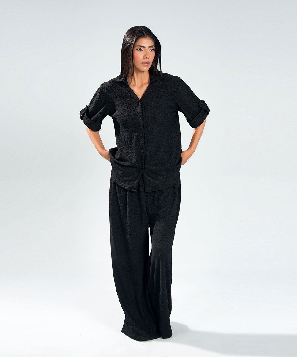 Black Textured Shirt