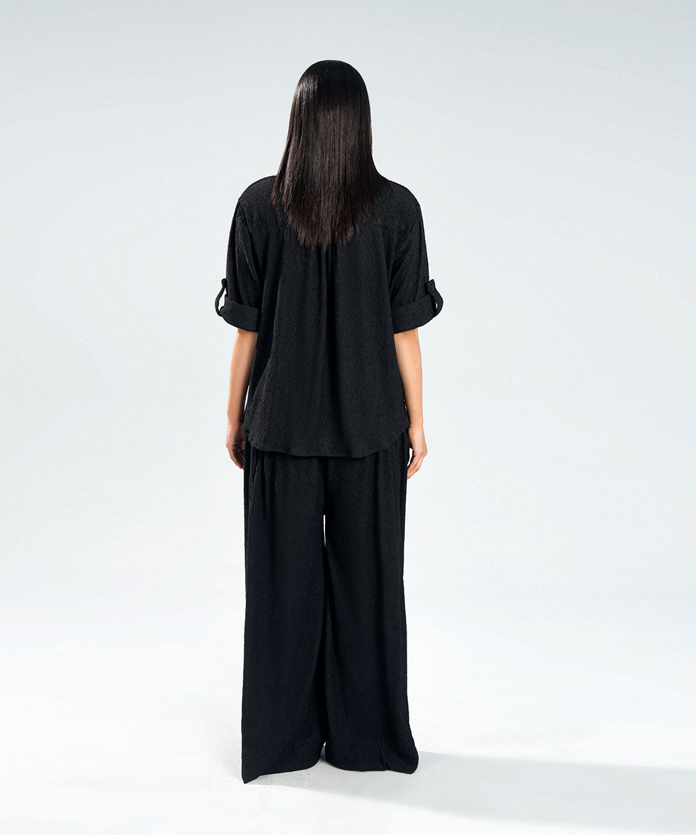 Black Textured Shirt