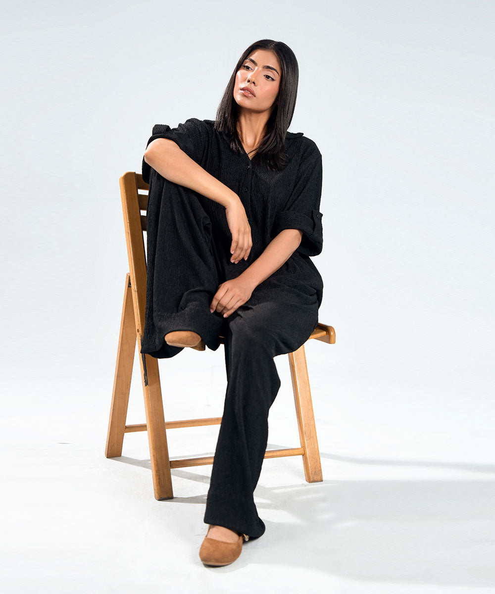 Black Textured Shirt