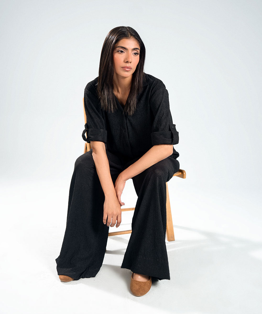Black Textured Shirt