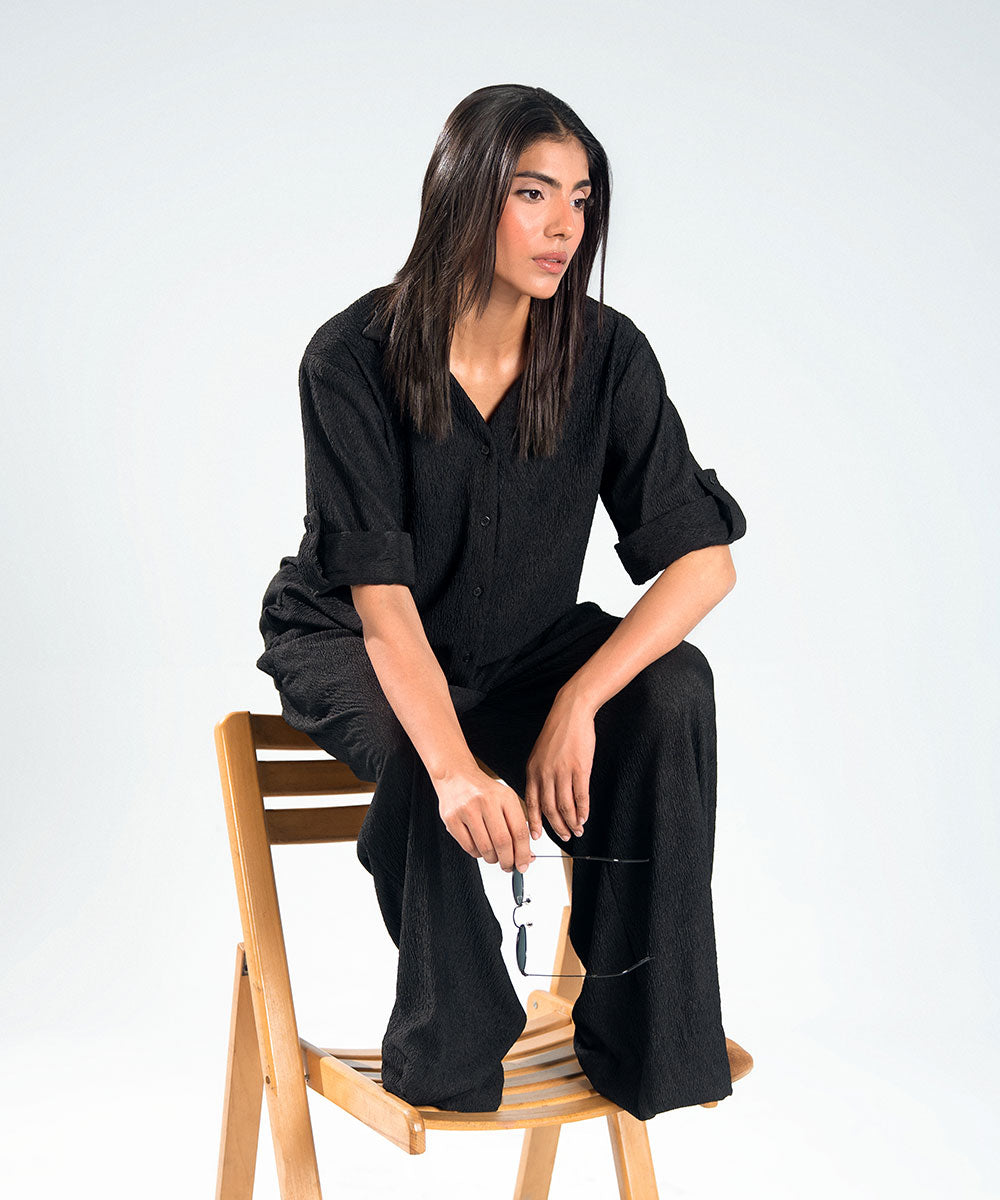 Black Textured Shirt