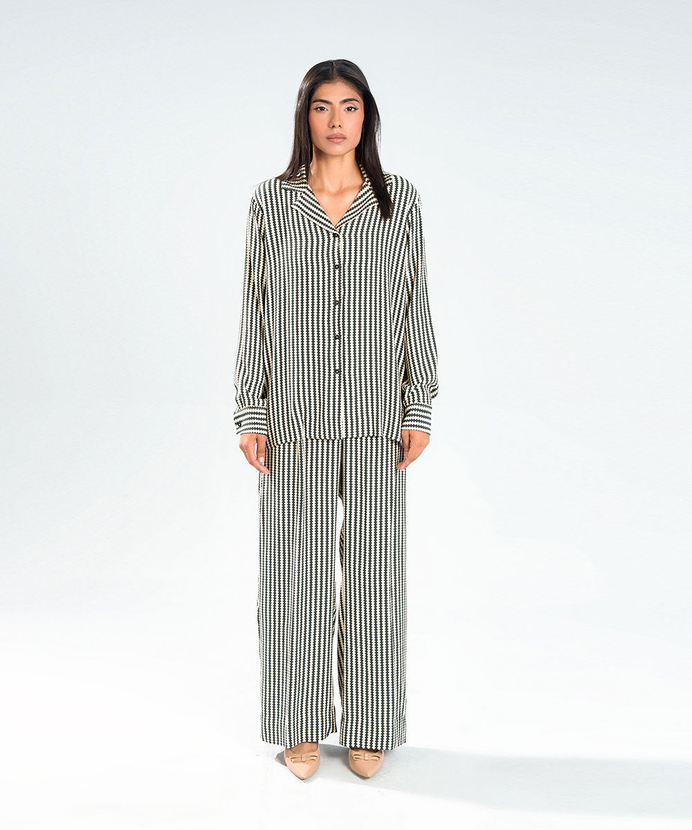 Striped Wide Trousers