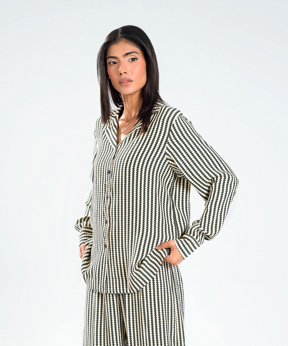 Geometric Striped Shirt