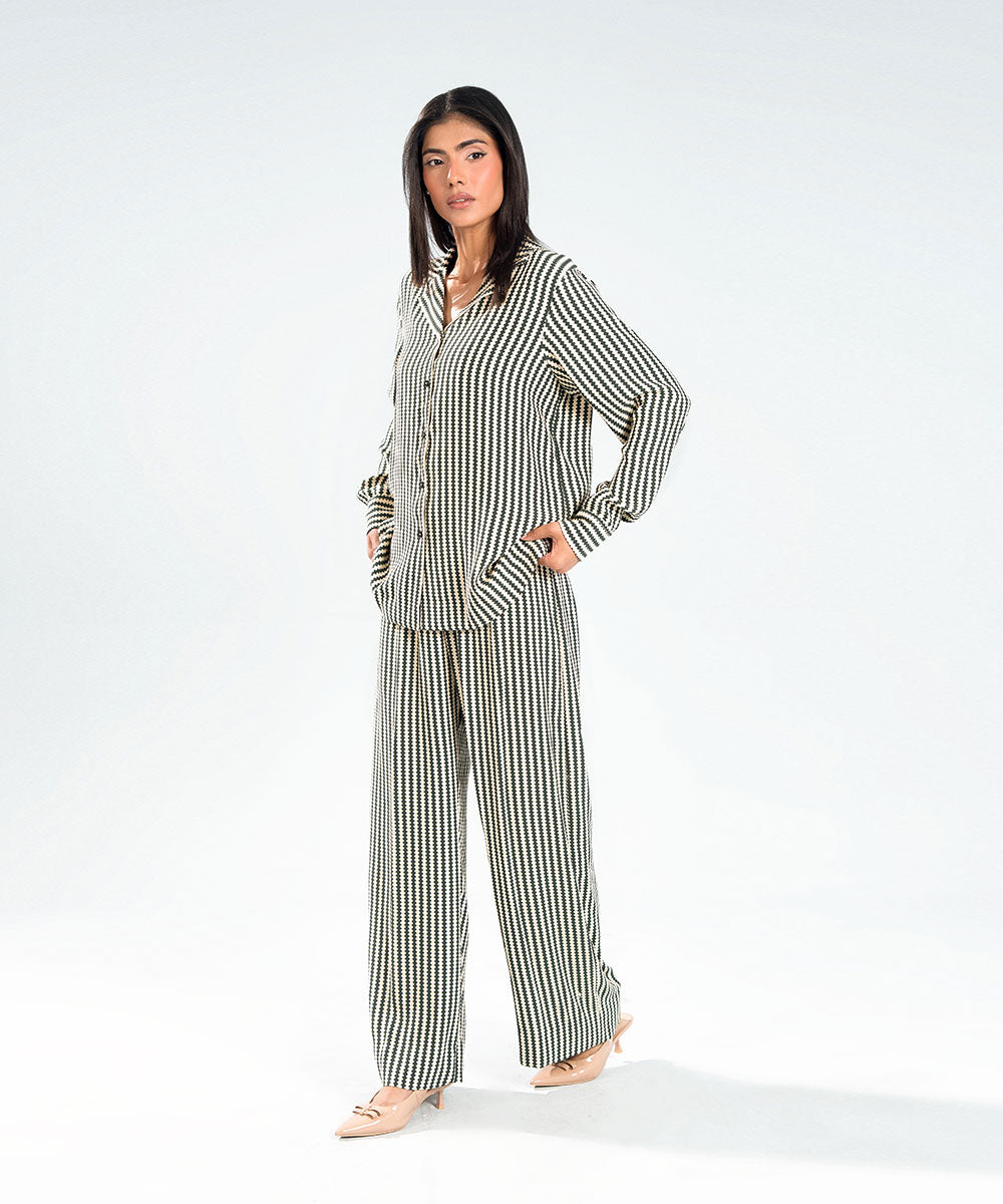 Striped Wide Trousers