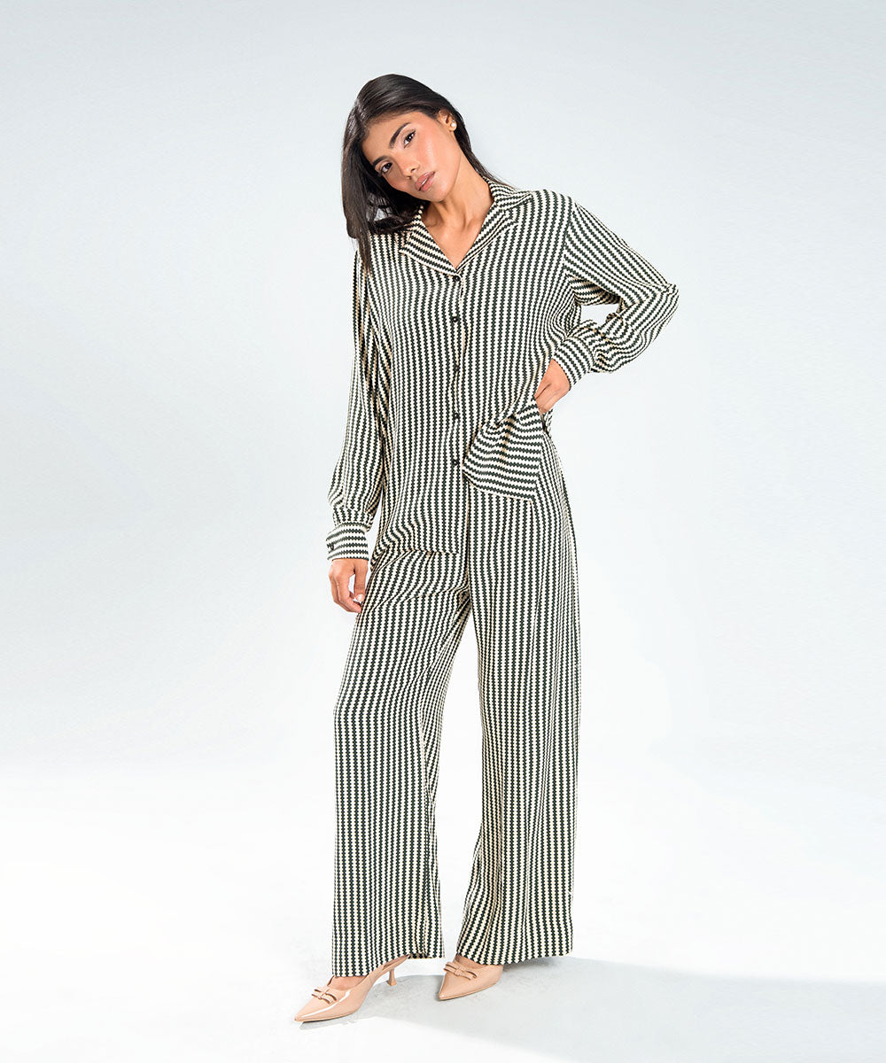 Striped Wide Trousers