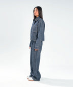 Pinstripe Denim Trousers