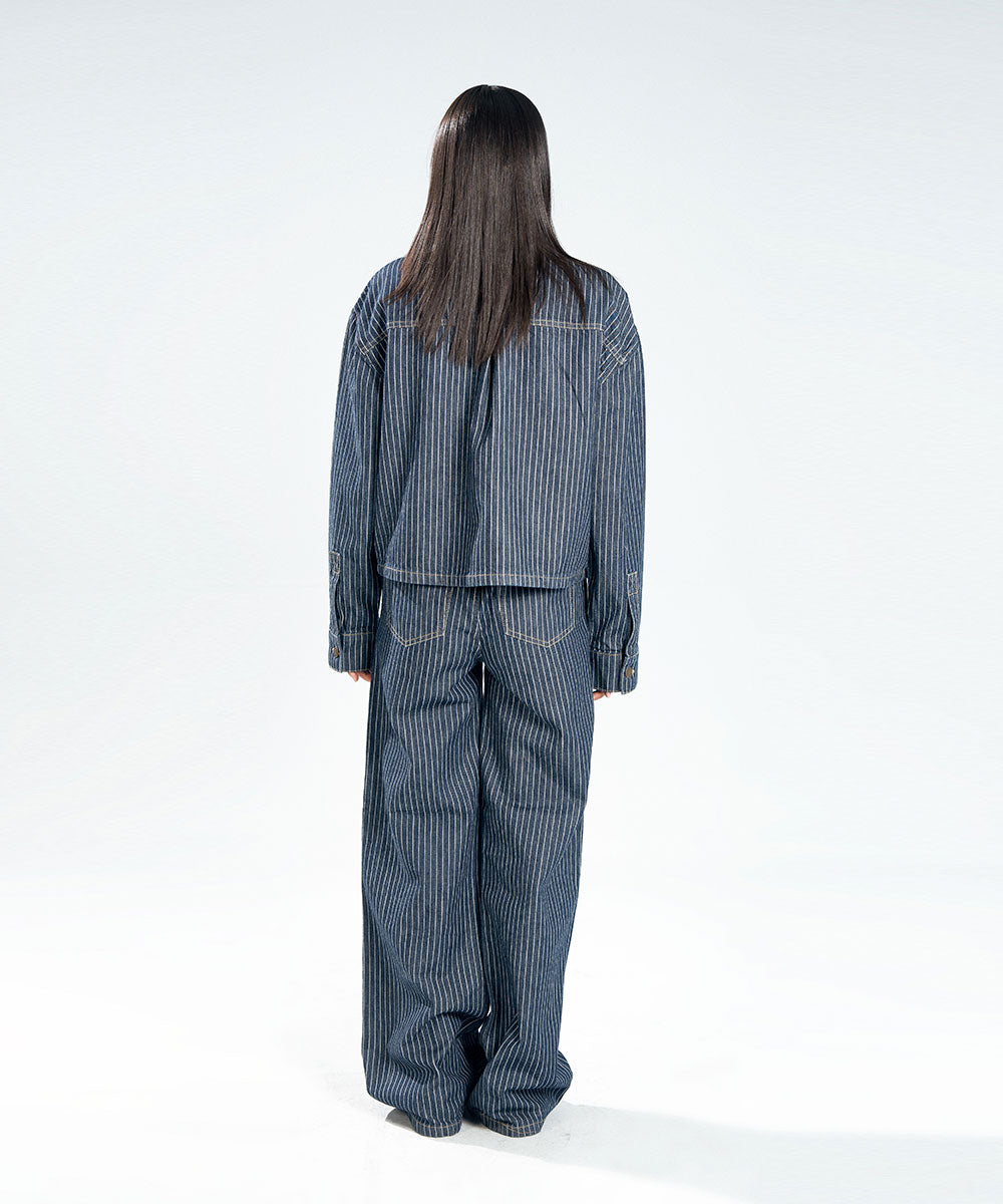 Pinstripe Denim Trousers