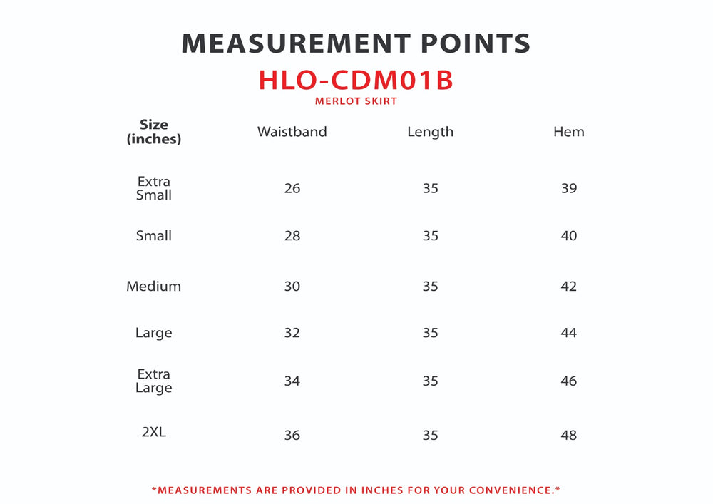 Size chart