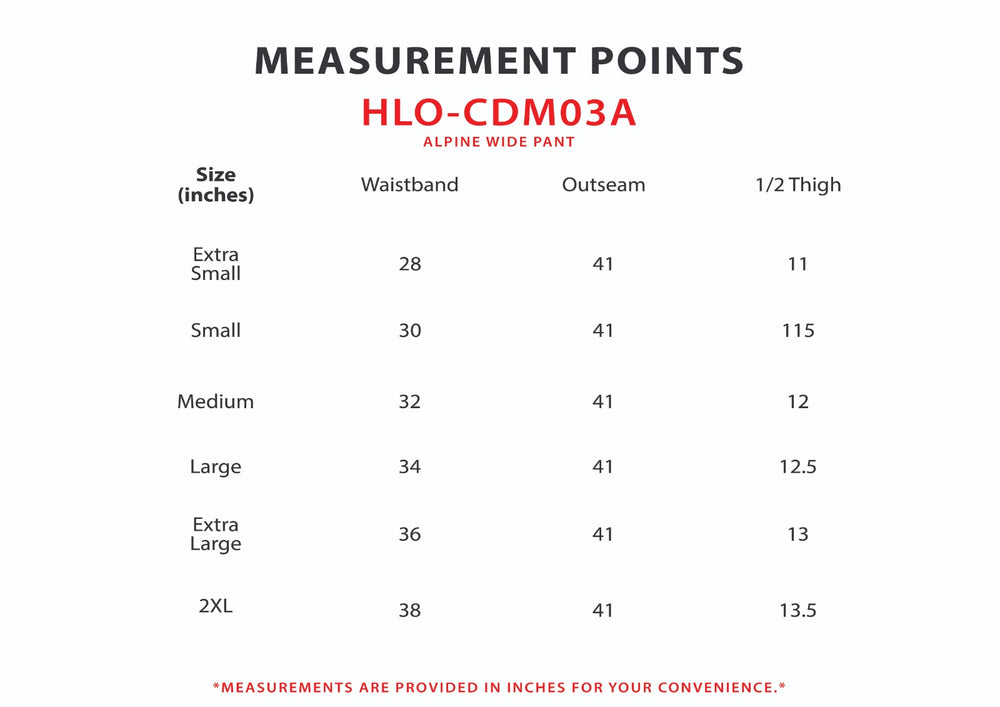 Size chart