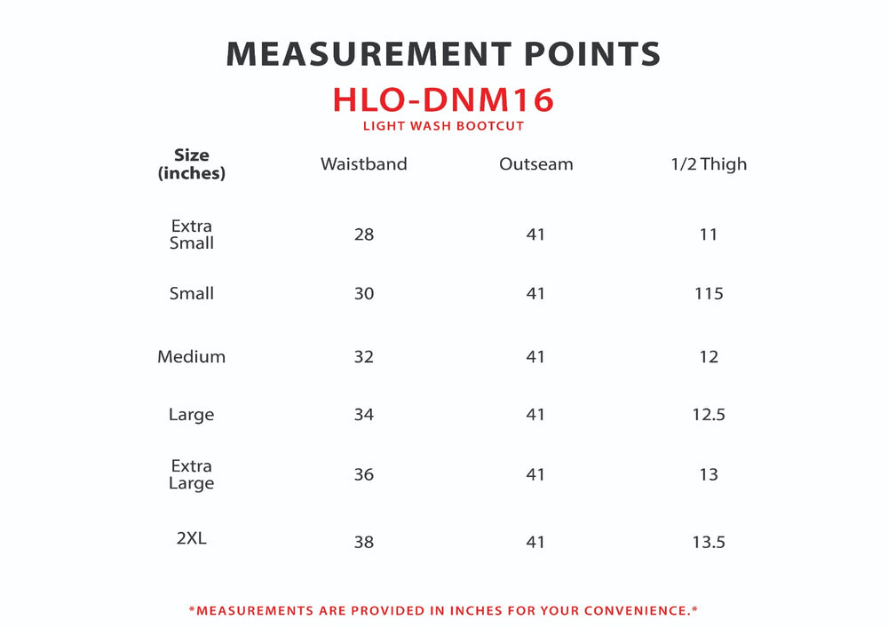 Size chart