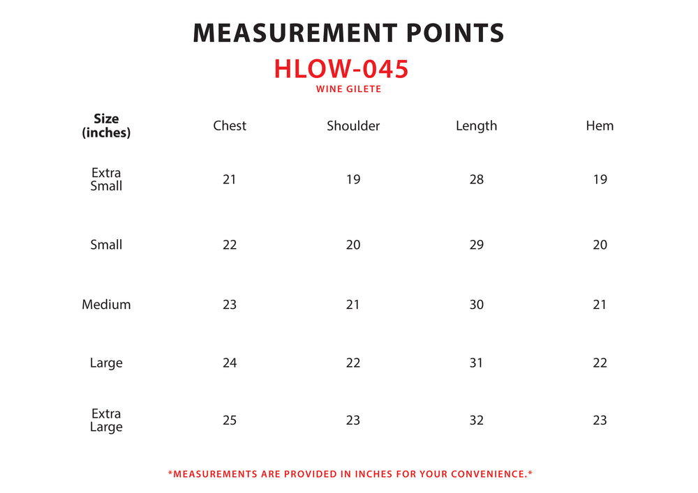 Size chart