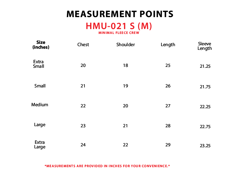 Size chart