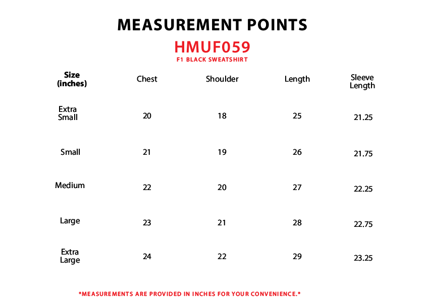 Size chart