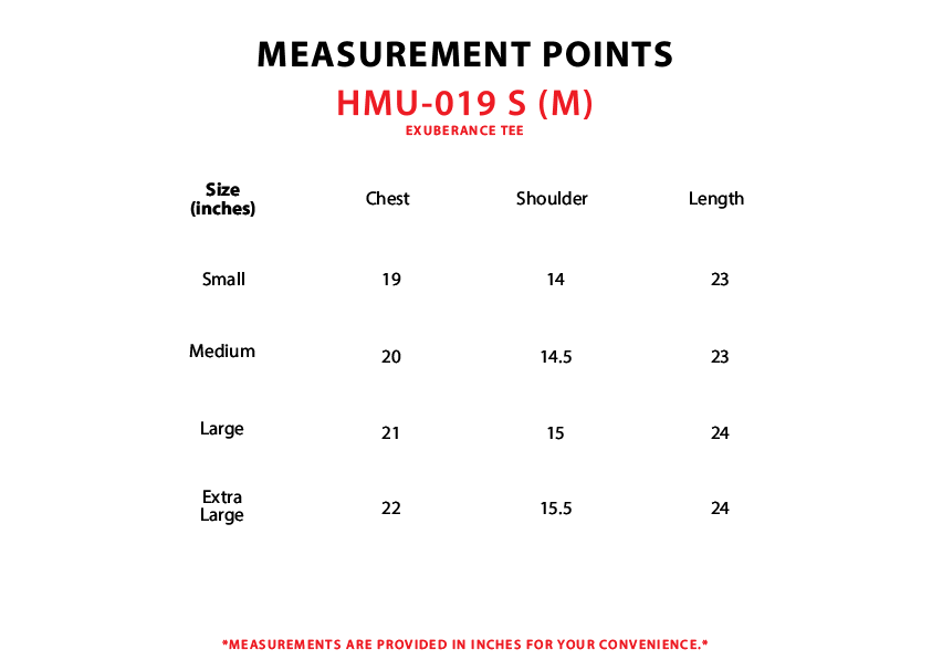 Size chart