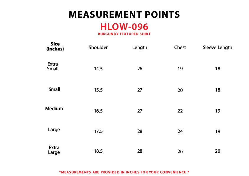 Size chart