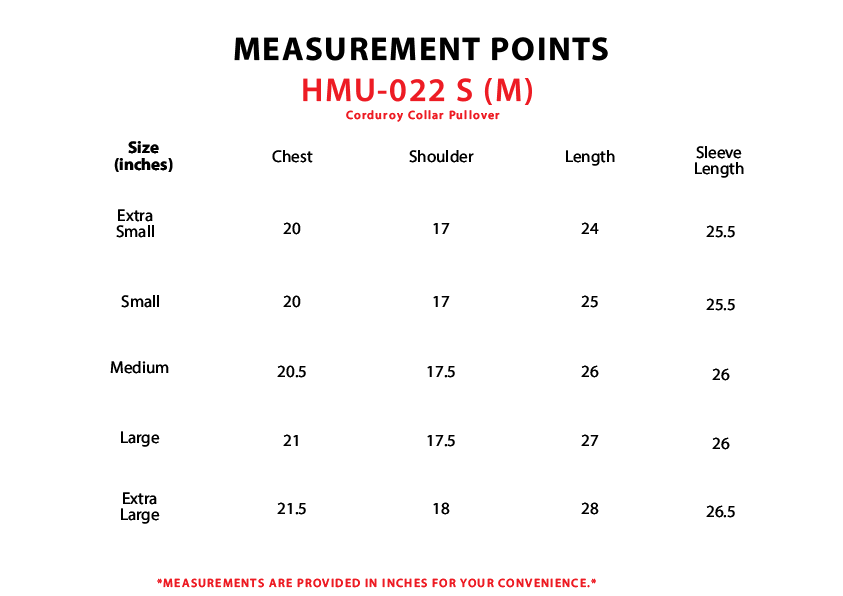 Size chart