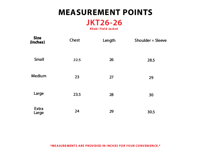 Size chart
