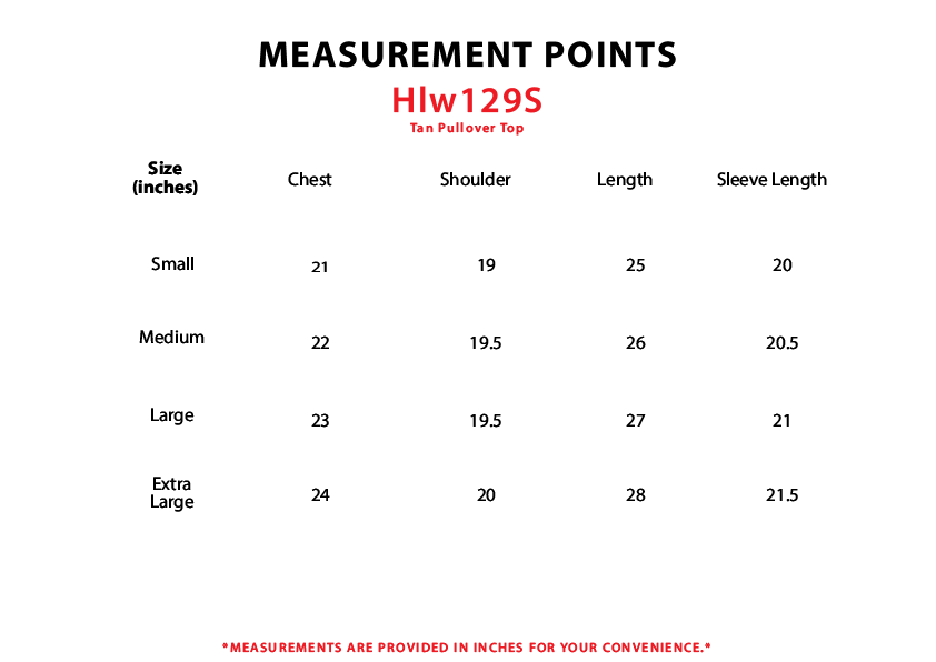 Size chart