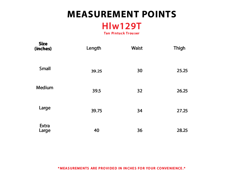Size chart