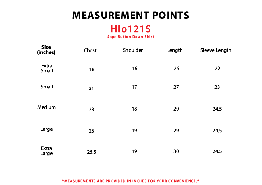 Size chart