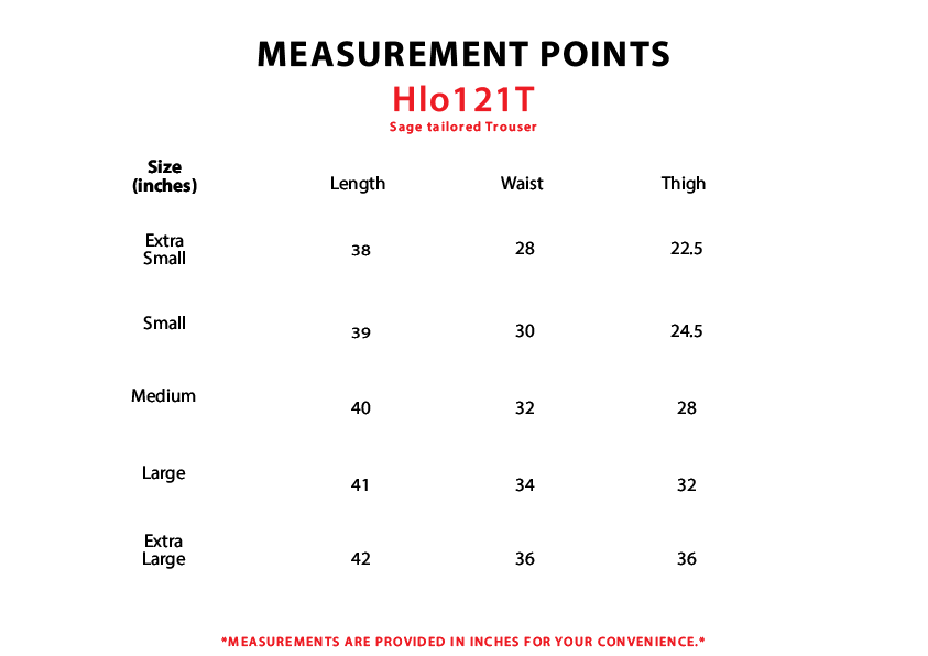 Size chart