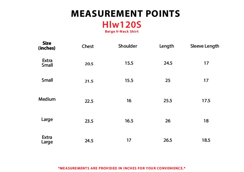 Size chart