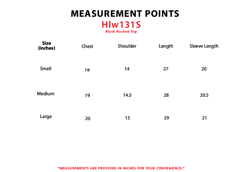 Size chart