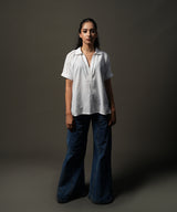 Minimal Lace Slub Top - Halo Retail