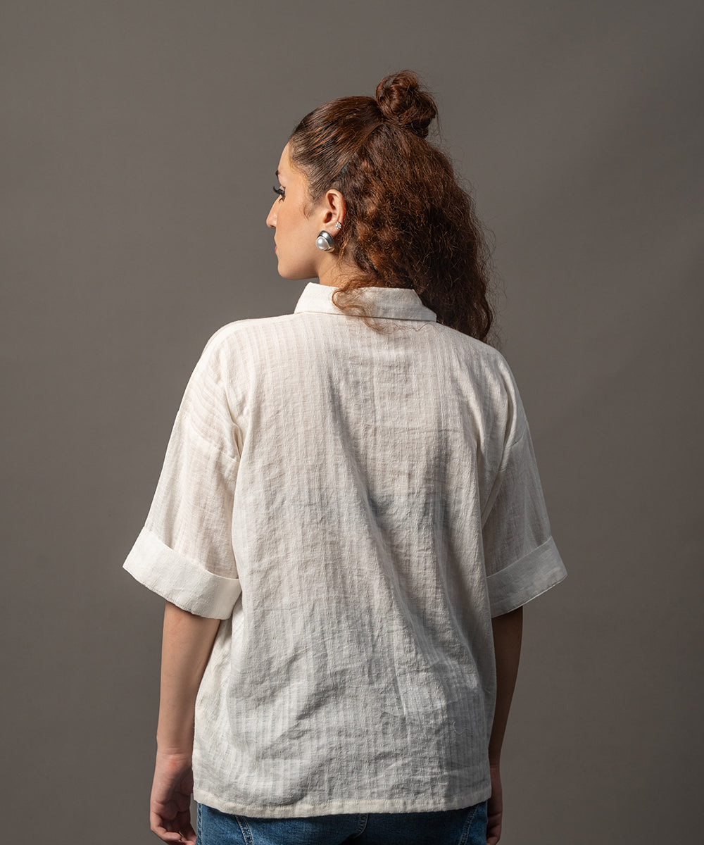 Square Weave White Shirt - Halo Retail