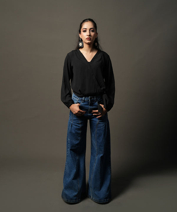 Flow Belted Black Crop Top