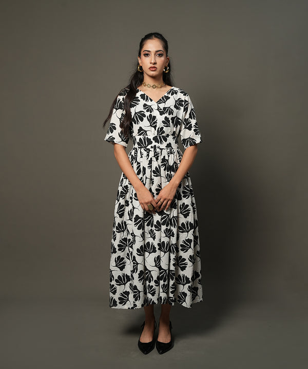 Bold Bloom Waist-Tie Dress